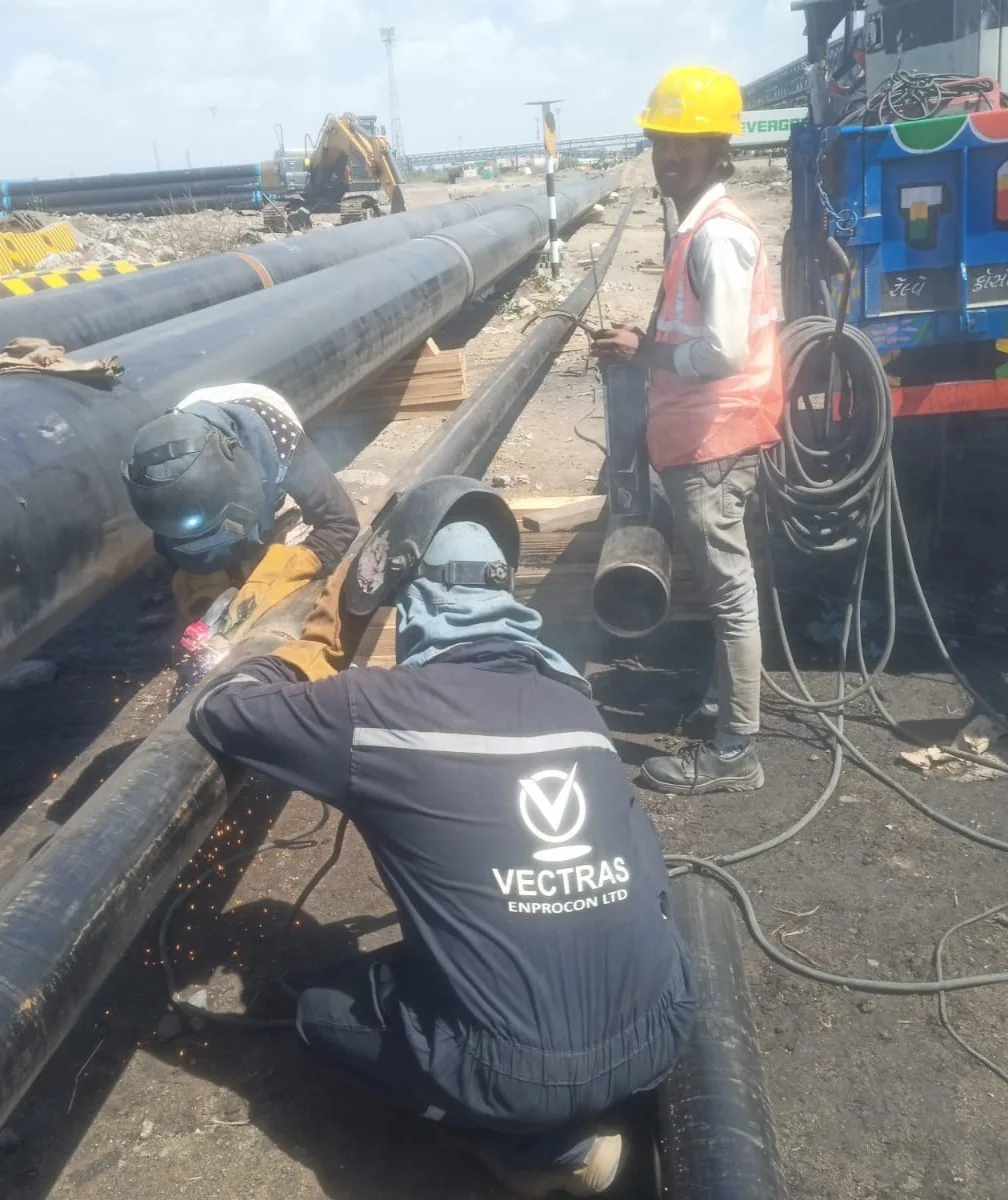 Vectras crew carrying out construction work at a project site