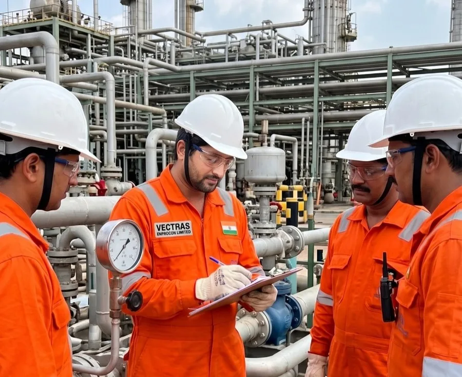 Vectras engineers carrying out an on-site inspection