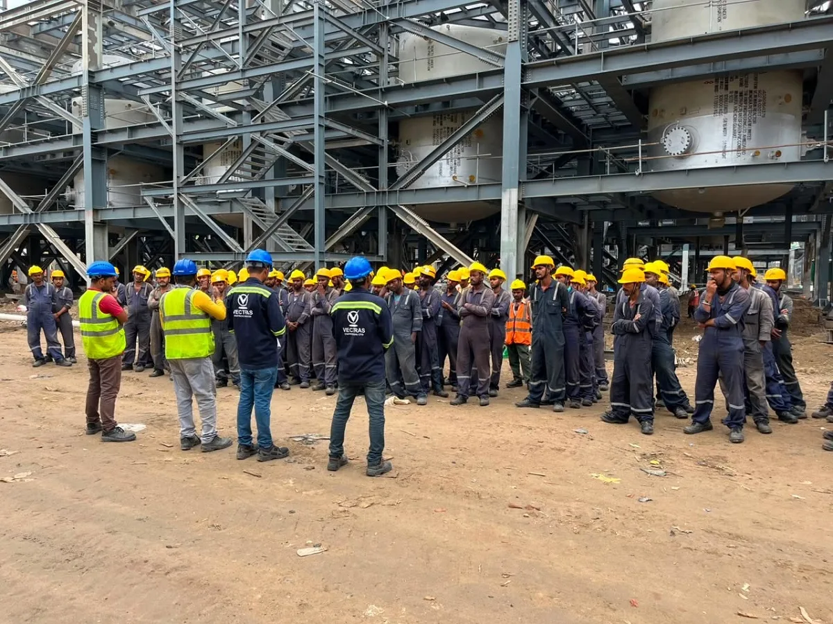 Vectras site team in personal protective equipment